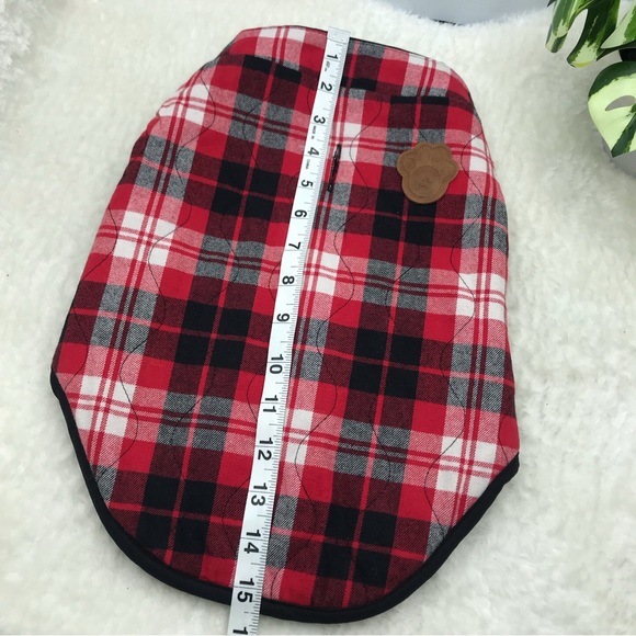 Canada Pooch thermal tech fleece red black plaid reversible dog best size 15 - Picture 6 of 8
